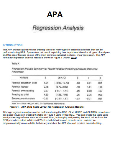 23 APA Table Examples To Download