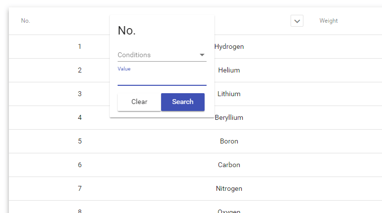 Angular Material Table Column Filter Angular Script
