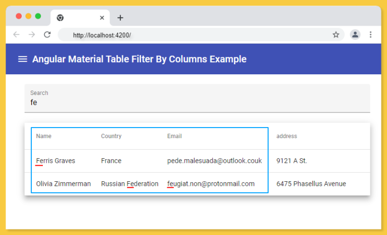 Angular Material Table Filter By Columns Angular 11 Decoded Script