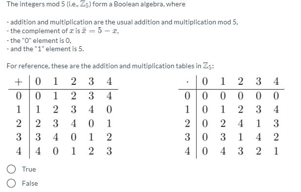 Answered The Integers Mod 5 i e Z5 Form A Bartleby