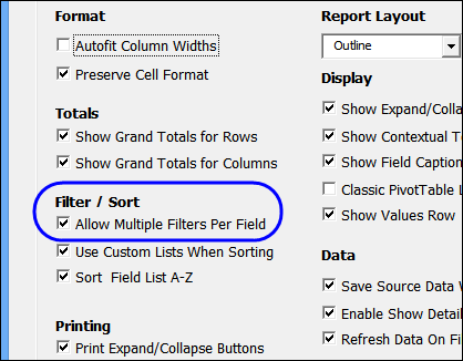 Apply Multiple Filters On A Pivot Field Excel Pivot Tables