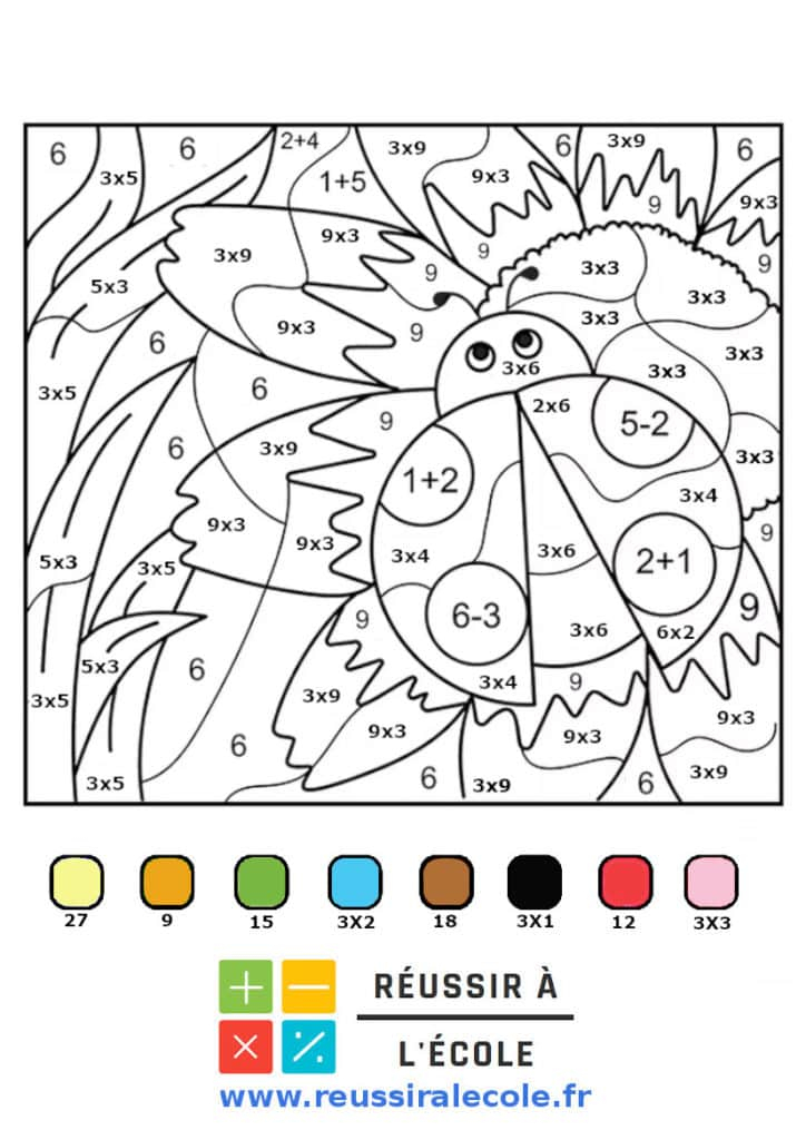 Coloriages Magiques Multiplication 16 Dessins Gratuits In dits