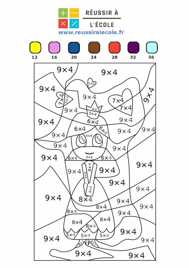 Coloriages Magiques Multiplication 16 Dessins Gratuits In dits