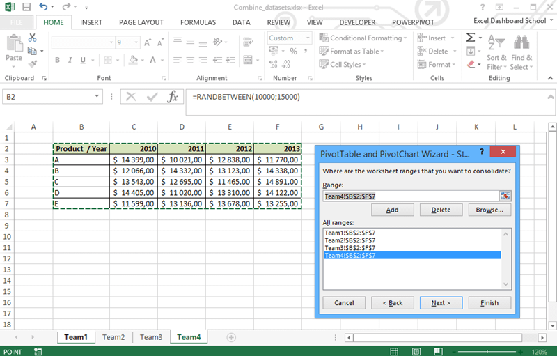 Consolidate Multiple Worksheets Into Excel Pivot Tables