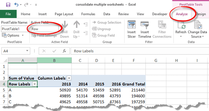 Consolidate Multiple Worksheets Into Excel Pivot Tables