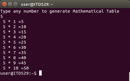 Creative Minds Write A Shell Script Program To Generate Multiplication 