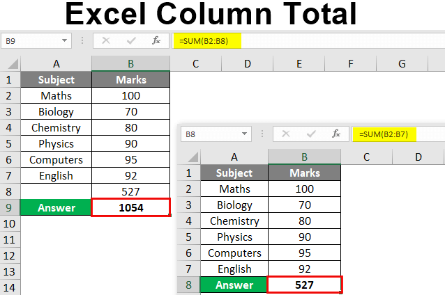 Excel Column Total How To Use Excel Column Total With Examples 