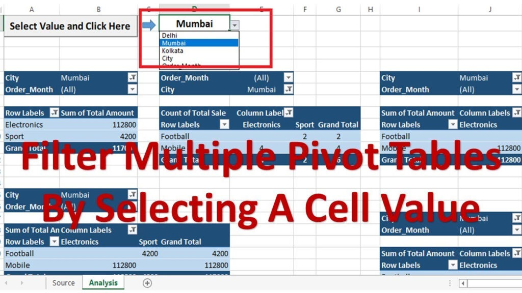 Filter Pivot Table Based On Multiple Cell Values Vba Excel 