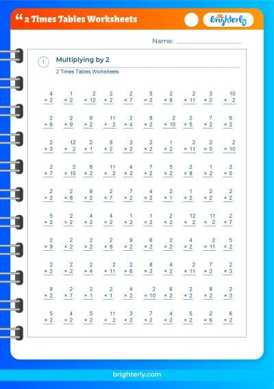Free Printable 2 Times Tables Worksheets For Kids PDFs 