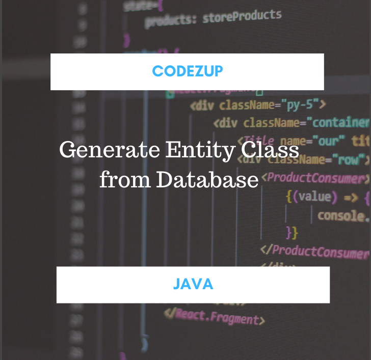Generate Entity Class From Existing Database Tables JPA Hibernate
