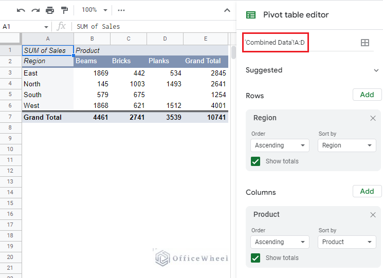 Google Sheets Create A Pivot Table With Data From Multiple Sheets