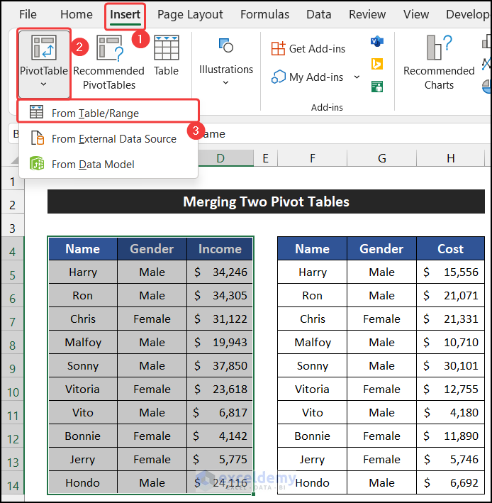 How To Combine Two Columns In A Pivot Table Printable Timeline Templates