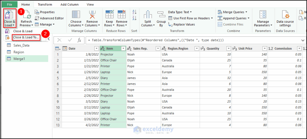 How To Combine Two Tables Using Power Query In Excel