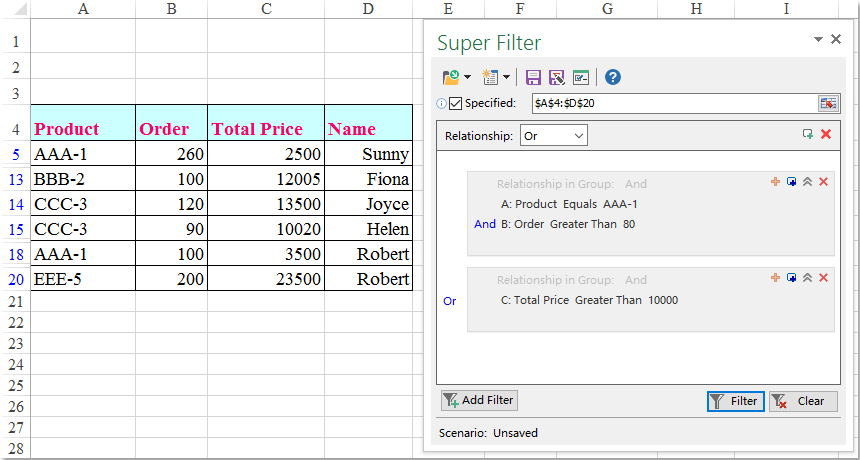 How To Filter Multiple Columns Simultaneously In Excel 