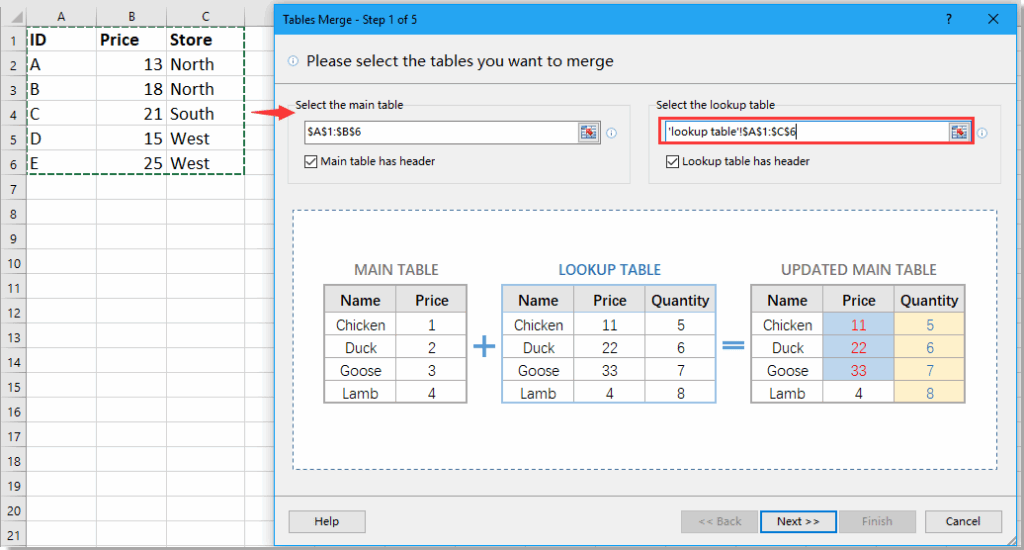 How To Merge Two Tables By Matching A Column In Excel 
