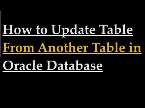 How To Update Table From Another Table In Oracle YouTube