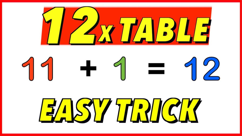 Is There A Trick For The 12 Times Tables Multiplication Table 