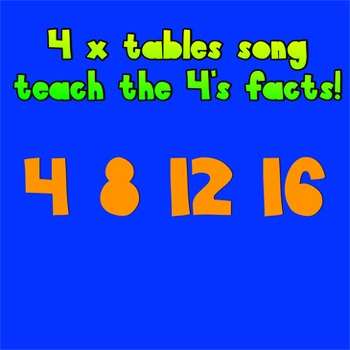 Multiplication Music Video 4 Times Tables By Mr Rs Songs For Teachers