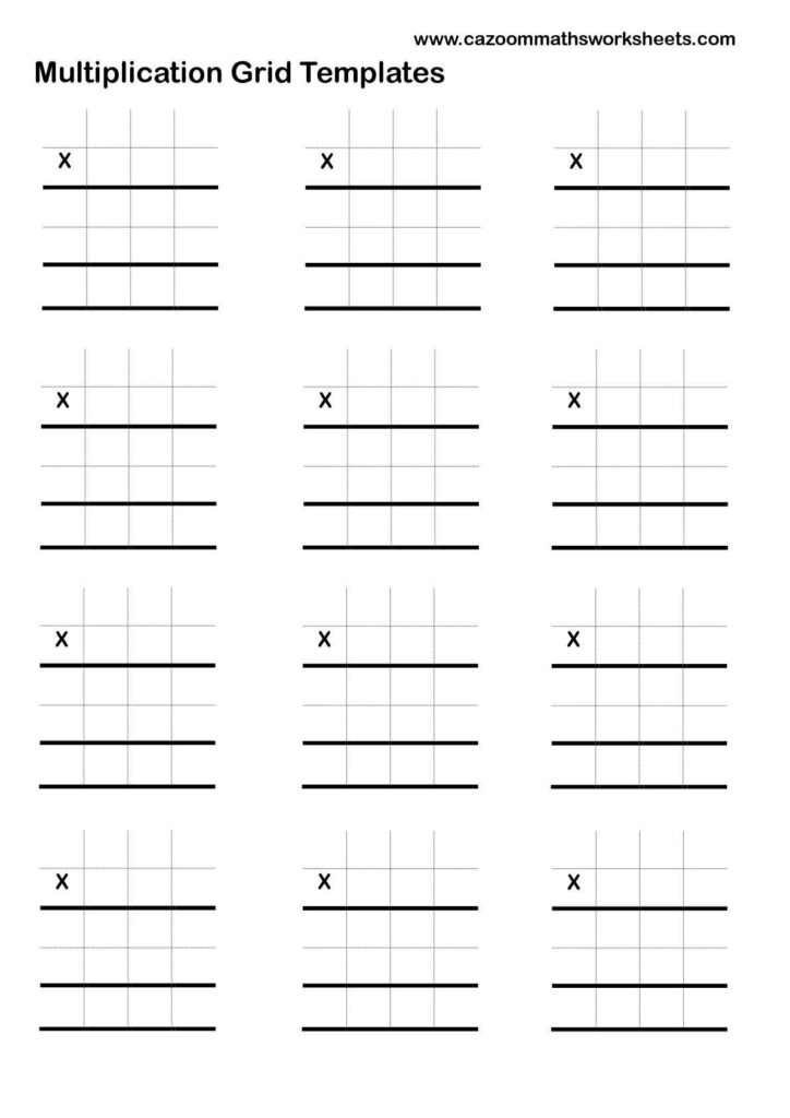 Multiplication Table Blank Worksheet Printable Calendars AT A GLANCE