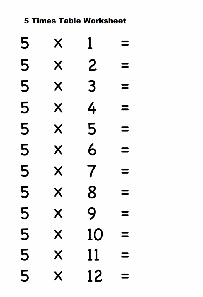 Multiplication Table Practice Printable Elcho Table