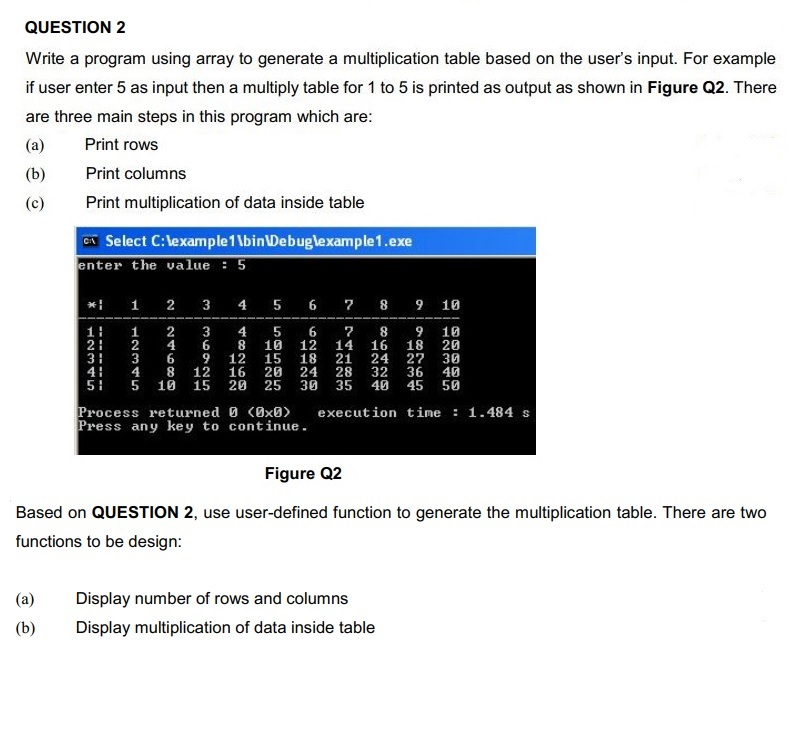 Multiplication Table Program In C Using Array Infoupdate
