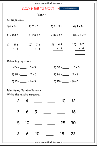Patterns And Multiplication Mathematics Skills Online Interactive 