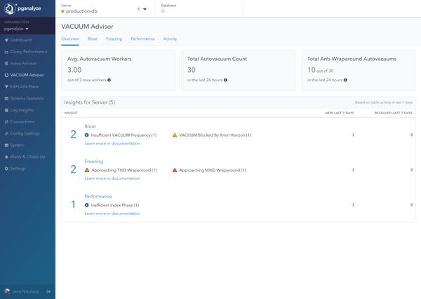 Pganalyze VACUUM Advisor Optimize Your Postgres Autovacuum Settings