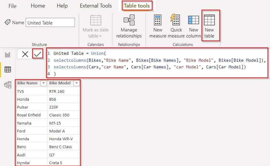 Power BI Union Two Tables With Examples 