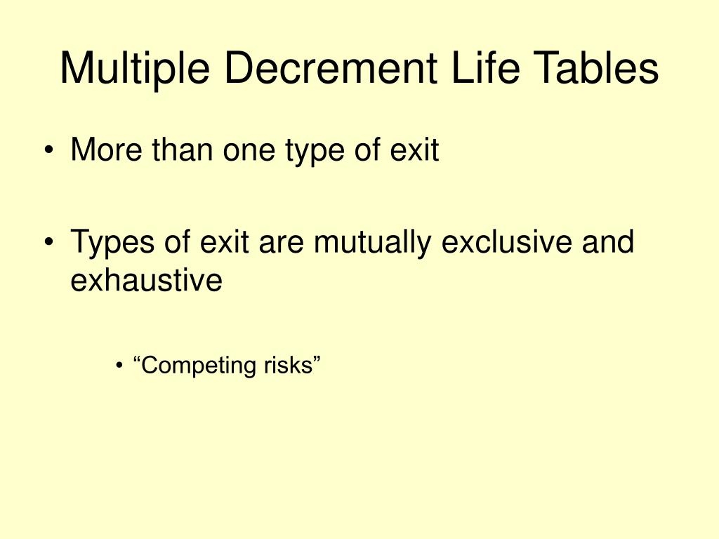 PPT Multiple Decrement Life Tables PowerPoint Presentation Free 