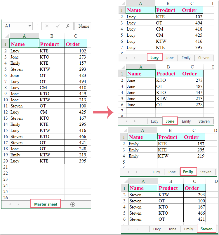 Split An Excel Sheet Into Multiple Based On A Column Value Help 