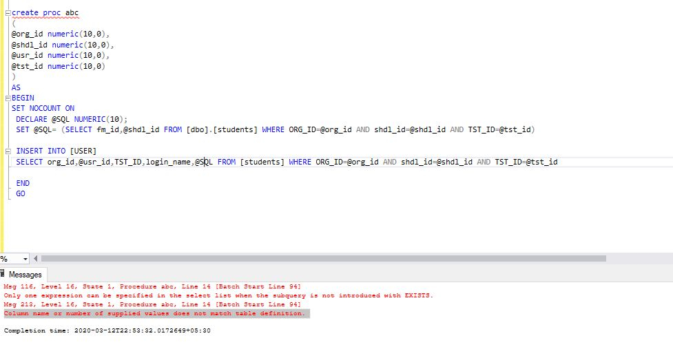 Sql Create A Procedure To Insert Multiple Values Into A Table Using 