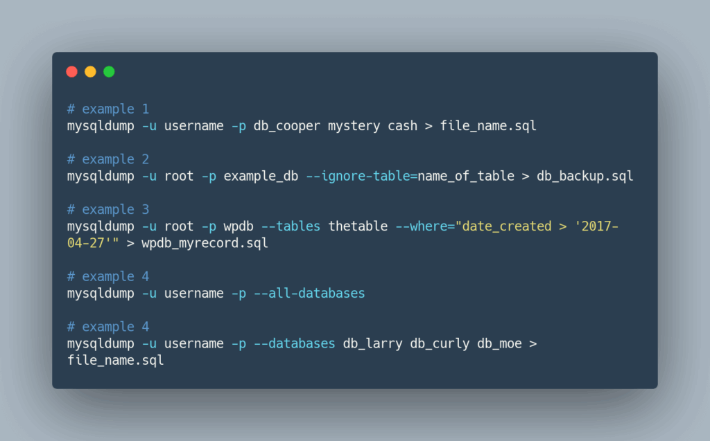 The Complete Mysqldump Guide with Examples 
