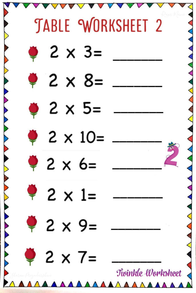 Twinkle Worksheet Multiplication Tables 2 Worksheet Year 2 Maths 